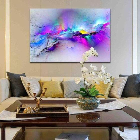 Bright Colorful Abstract Canvas Wall Art Living Room