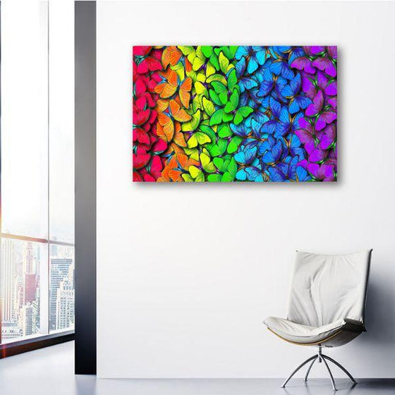 Bright Colorful Butterflies Canvas Wall Art Print