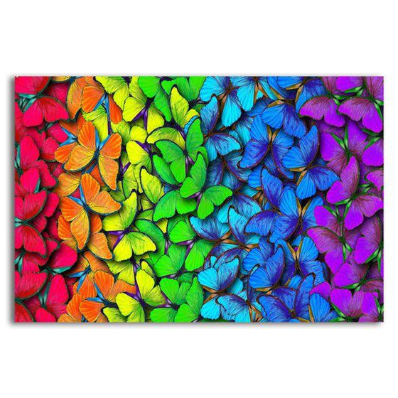 Bright Colorful Butterflies Canvas Wall Art