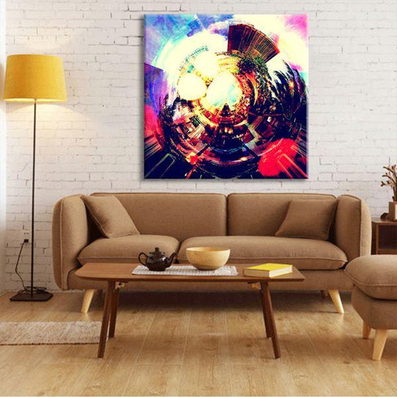 Bright Colorful Lights Canvas Wall Art Living Room