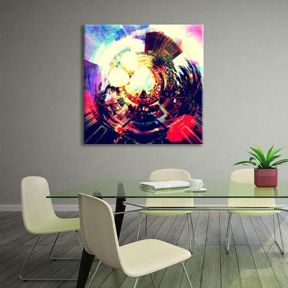 Bright Colorful Lights Canvas Wall Art Office
