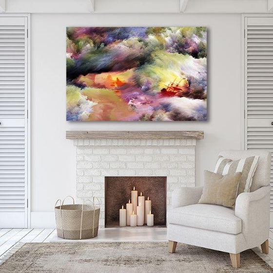 Bright Colorful Sky Abstract Canvas Wall Art Print
