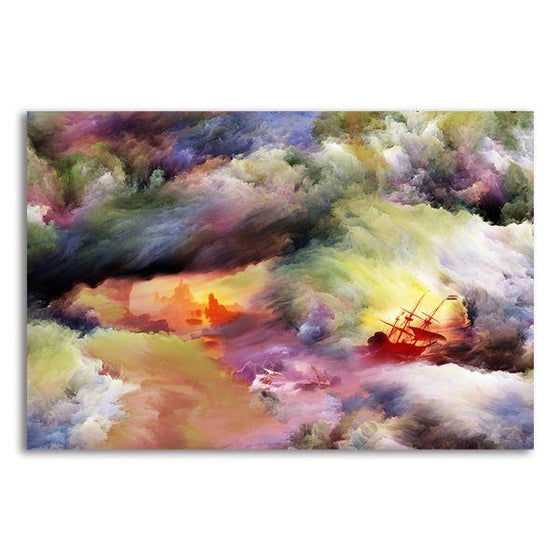 Bright Colorful Sky Abstract Canvas Wall Art