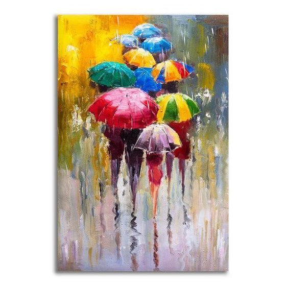 Bright Colorful Umbrellas Canvas Wall Art Bedroom