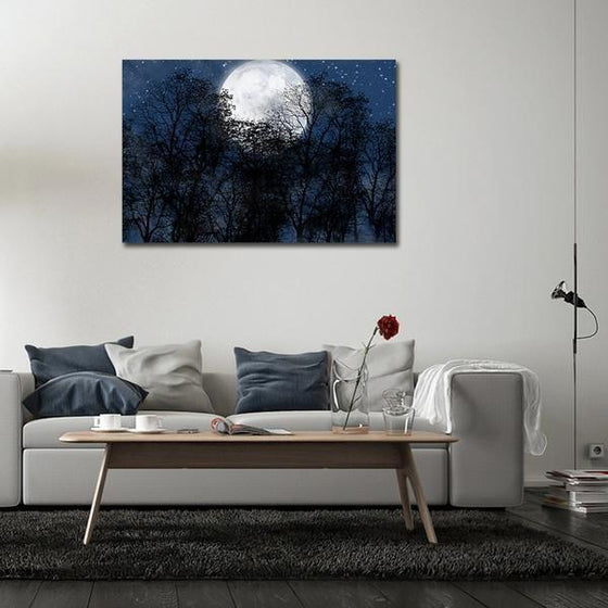 Bright Full Moon Wall Art Canvas