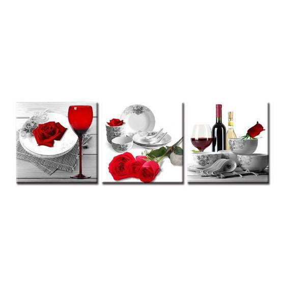 Bright Red Roses Canvas Wall Art Prints