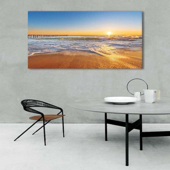 Bright Sunny Beach View Canvas Wall Art Print