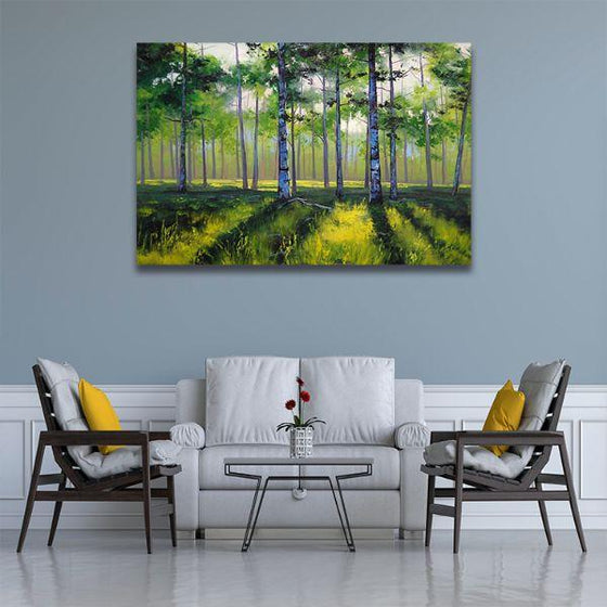 Bright Sunny Landscape Canvas Wall Art Living Room