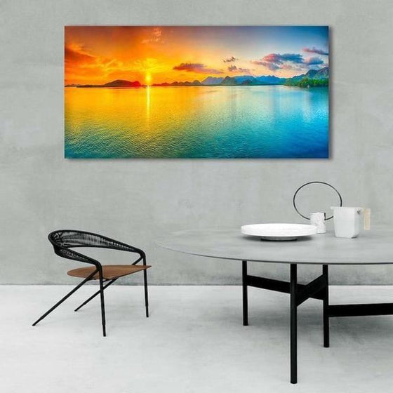 Bright Sunrise Sea View Canvas Wall Art Decor
