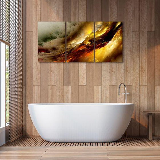 Bright Waves 3 Panels Abstract Canvas Wall Art Bathroom