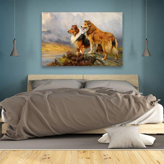 Scottish Shepherd Dog Canvas Wall Art Bedroom