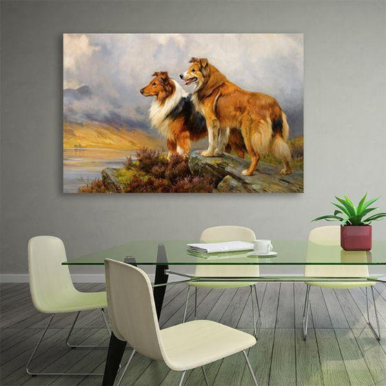 Scottish Shepherd Dog Canvas Wall Art Office