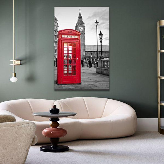British Telephone Booth Canvas Wall Art Office