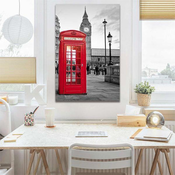 British Telephone Booth Canvas Wall Art Dining Room