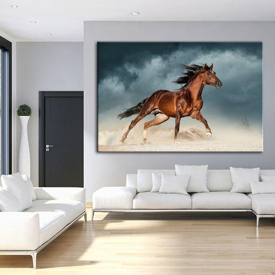 Brown Andalusian Horse Canvas Wall Art Living Room