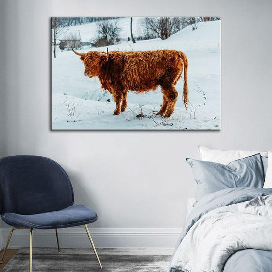 Brown Highland Cow Canvas Wall Art Bedroom