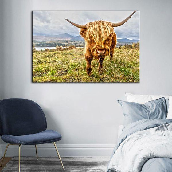 Brown Scottish Cow Canvas Wall Art Bedroom