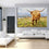 Brown Scottish Cow Canvas Wall Art Living Room