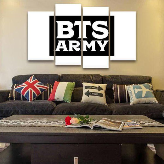 BTS Army 4 Panels Canvas Wall Art Living Room