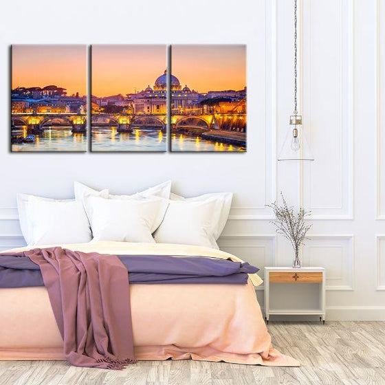 Budapest Castle 3 Panels Canvas Wall Art Bedroom