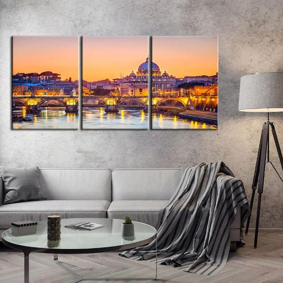 Budapest Castle 3 Panels Canvas Wall Art Living Room