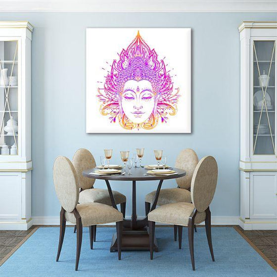 Buddha Face With Mandala Canvas Wall Art Kitchen