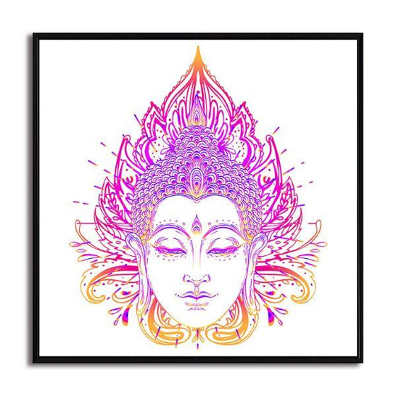 Buddha Face With Mandala Canvas Wall Art Print