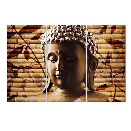 Buddha and Bamboo Poles Canvas Wall Art Prints