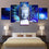 Bright Blue Abstract Buddha Canvas Wall Art Bed Room