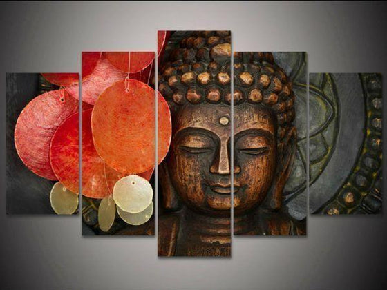 Buddhist Wood Wall Art Canvases