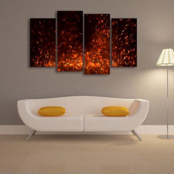 Burning Flame In The Dark Canvas Wall Art Decor