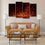 Burning Flame In The Dark Canvas Wall Art Living Room