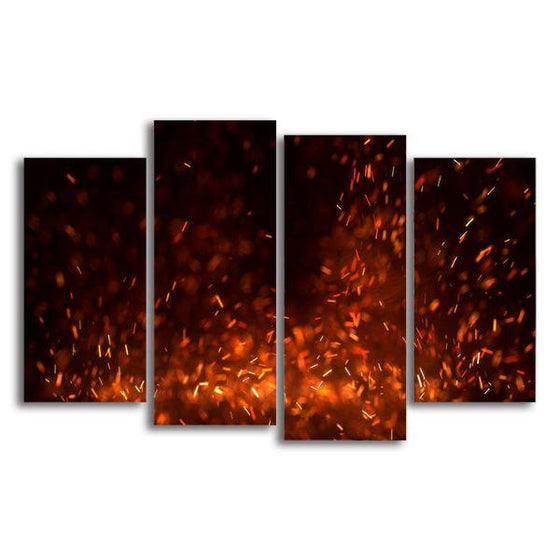 Burning Flame In The Dark Canvas Wall Art