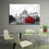 Red Bus In St. Paul's Cathedral Canvas Wall Art Office