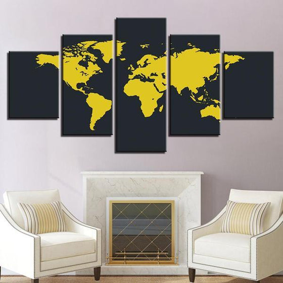 Buy World Map Wall Art Canvases