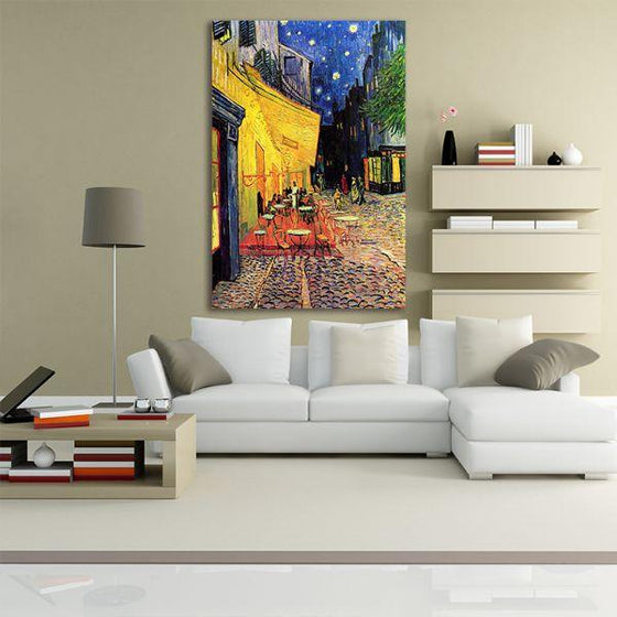 Cafe Terrace At Night By Van Gogh Canvas Wall Art Living Room