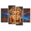 Calm Face Of Buddha 4 Panels Canvas Wall Art