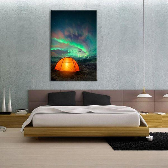 Camping & Aurora Borealis Canvas Wall Art Bedroom