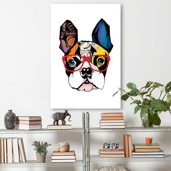 Colorful French Bulldog Face Canvas Wall Art Nursery