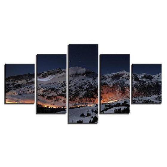 Snowy Dome Mountain View Canvas Wall Art