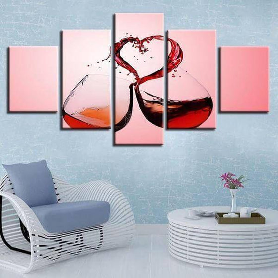Canvas Wall Art Wine DecorCelebrate Love With Wine Canvas Wall Art