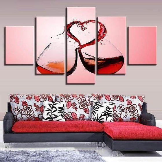 Celebrate Love With Wine Canvas Wall Art Living Room