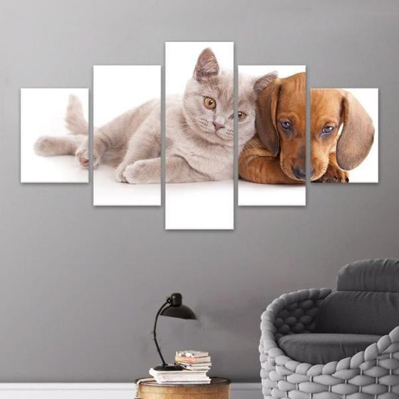 Cat And Dog Wall Art Canvas