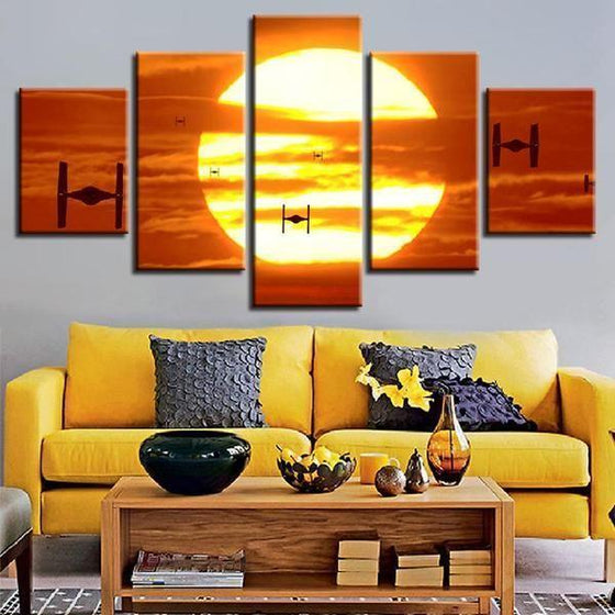 Celestial Sunset Canvas Living Room Wall Art