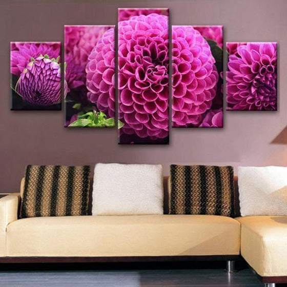 Purple Flower Freshly Bloomed Canvas Wall Art Living Room