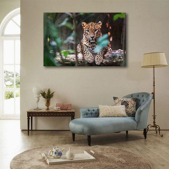 Fierce Jungle Leopard 1 Panel Canvas Wall Art Bedroom