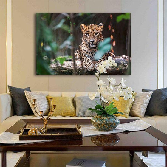 Fierce Jungle Leopard 1 Panel Canvas Wall Art Living Room