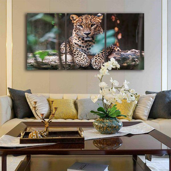 Ceylon Leopard 3 Panels Canvas Wall Art Living Room