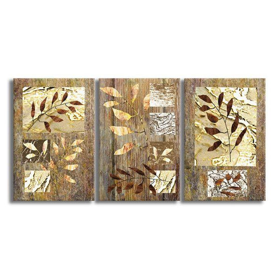 Charming Brown Leaves Canvas Wall Art