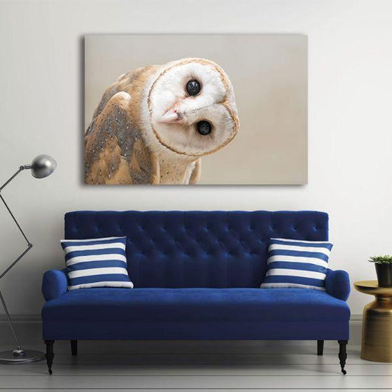 Charming White Owl Canvas Wall Art Living Room